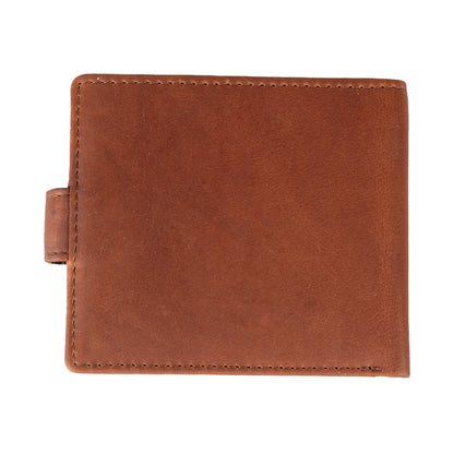 Brown Leather Logo Bifold Wallet