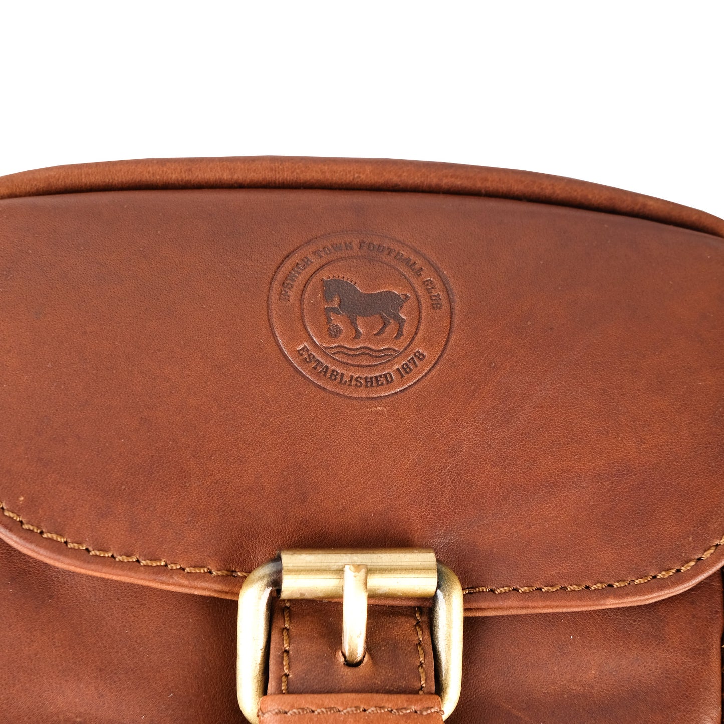 Brown Leather Logo Flight Bag