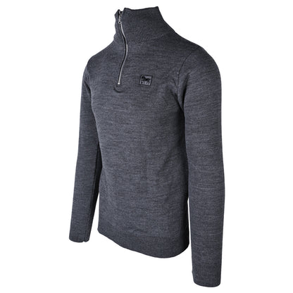 Anthracite Knitted 1/4 Zip Sweater