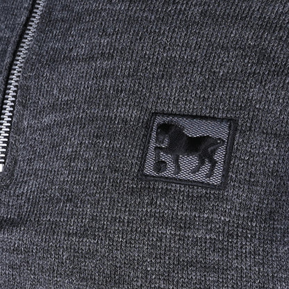 Anthracite Knitted 1/4 Zip Sweater