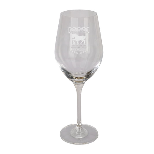 Club Crest Wine Glass