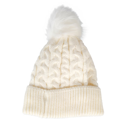 Cream Fleece Bobble Ladies