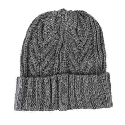 Grey Woven Patch Beanie Adult