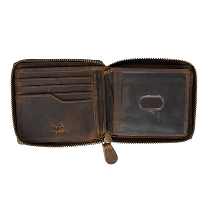 ITFC Hunter Leather Zip Around Wallet