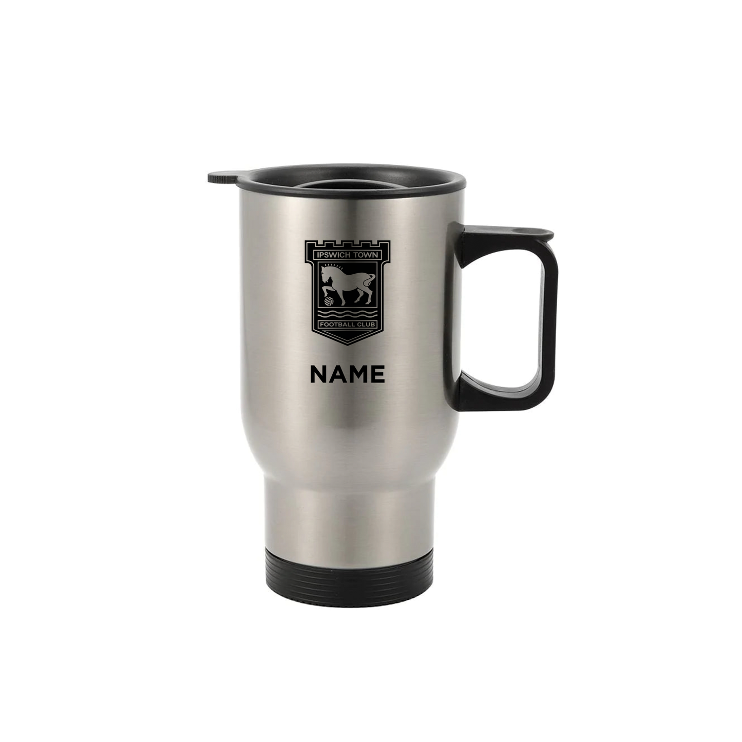 Ipswich Town Silver Travel Mug Personalised