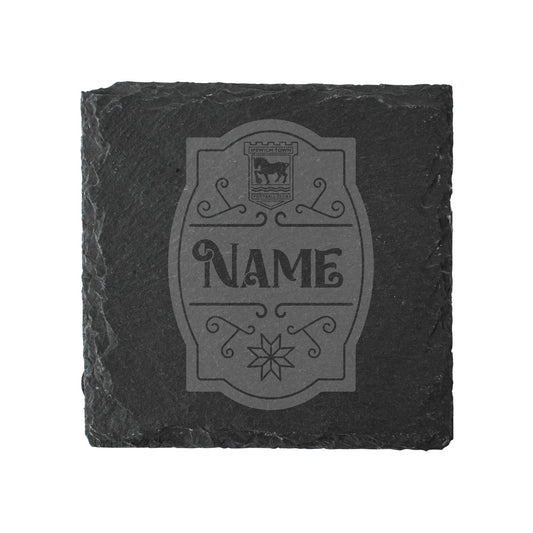 ITFC Christmas Stamp Slate Coaster Personalised