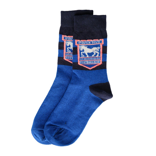 Junior Royal/Navy Crest Socks