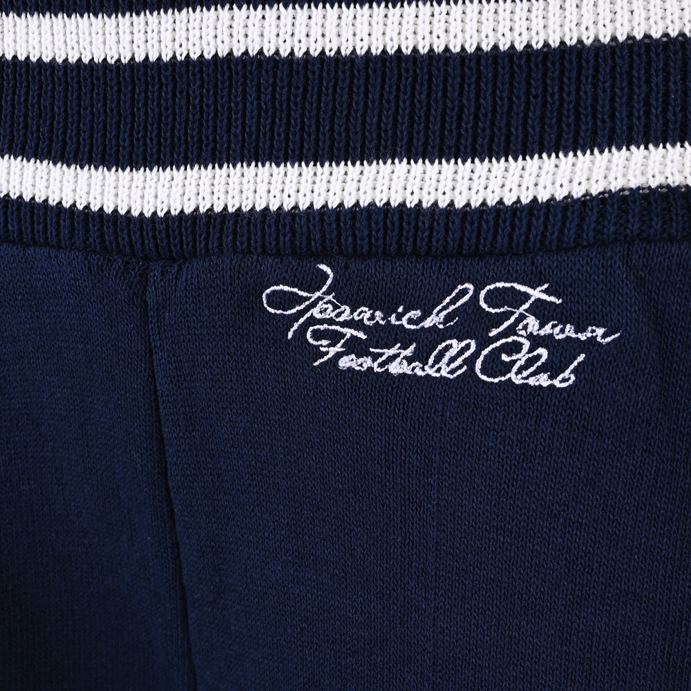Womens Navy Knitted Wide Leg Script Joggers