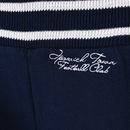 Womens Navy Knitted Wide Leg Script Joggers