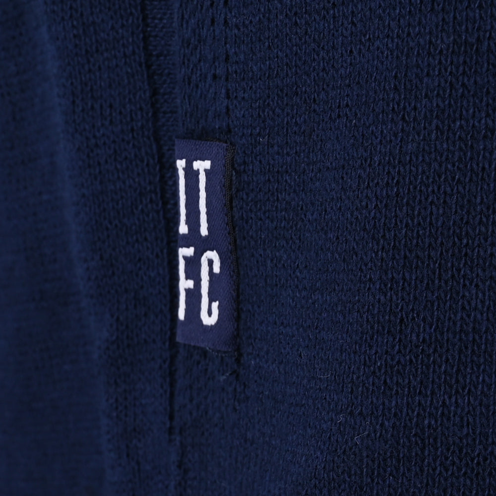 Womens Navy Knitted Wide Leg Script Joggers