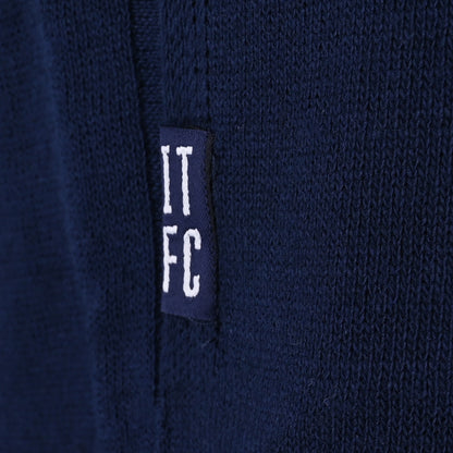 Womens Navy Knitted Wide Leg Script Joggers