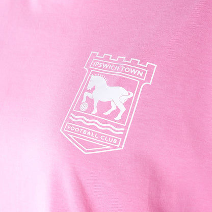 Ladies Pink Cropped Boxy Tee