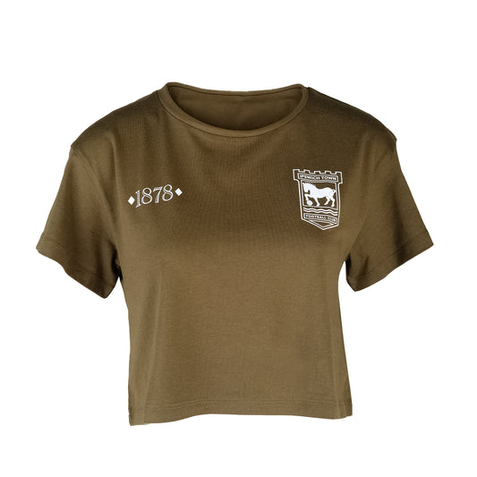 Ladies Khaki Cropped Tee