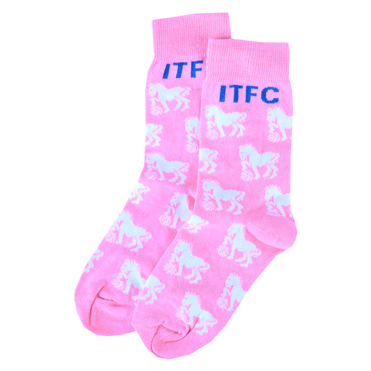 Ladies Pink Suffolk Punch Socks