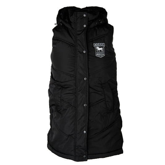 Ladies Side Popper Gilet Black