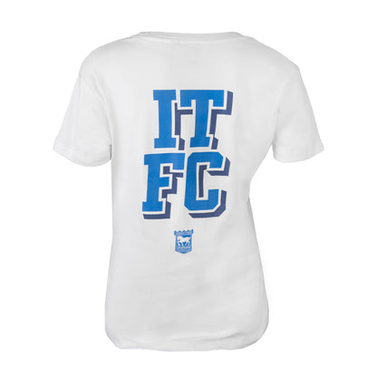 Ladies White ITFC Print Tee