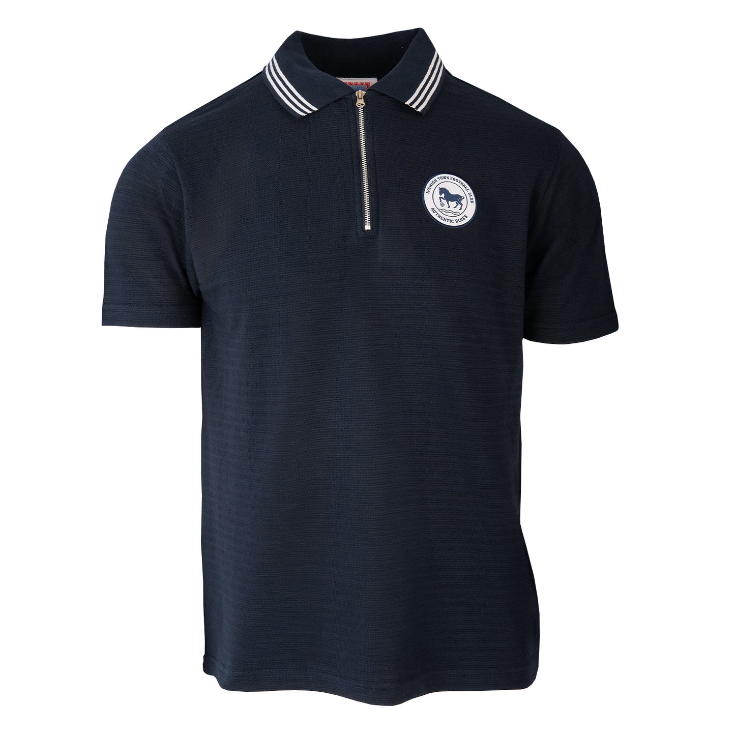 Navy/White Stripes Logo Polo