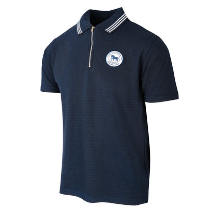 Navy/White Stripes Logo Polo