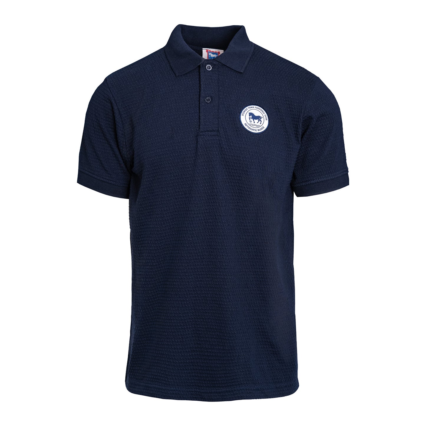 Navy Logo Waffle Polo