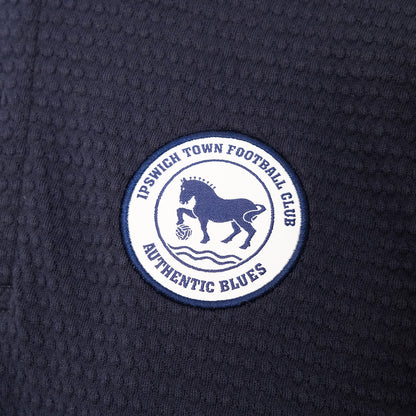 Navy Logo Waffle Polo