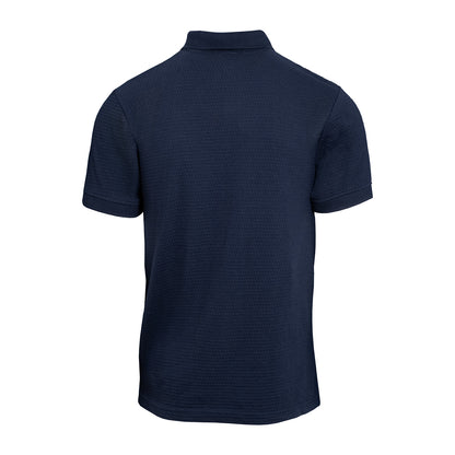 Navy Logo Waffle Polo