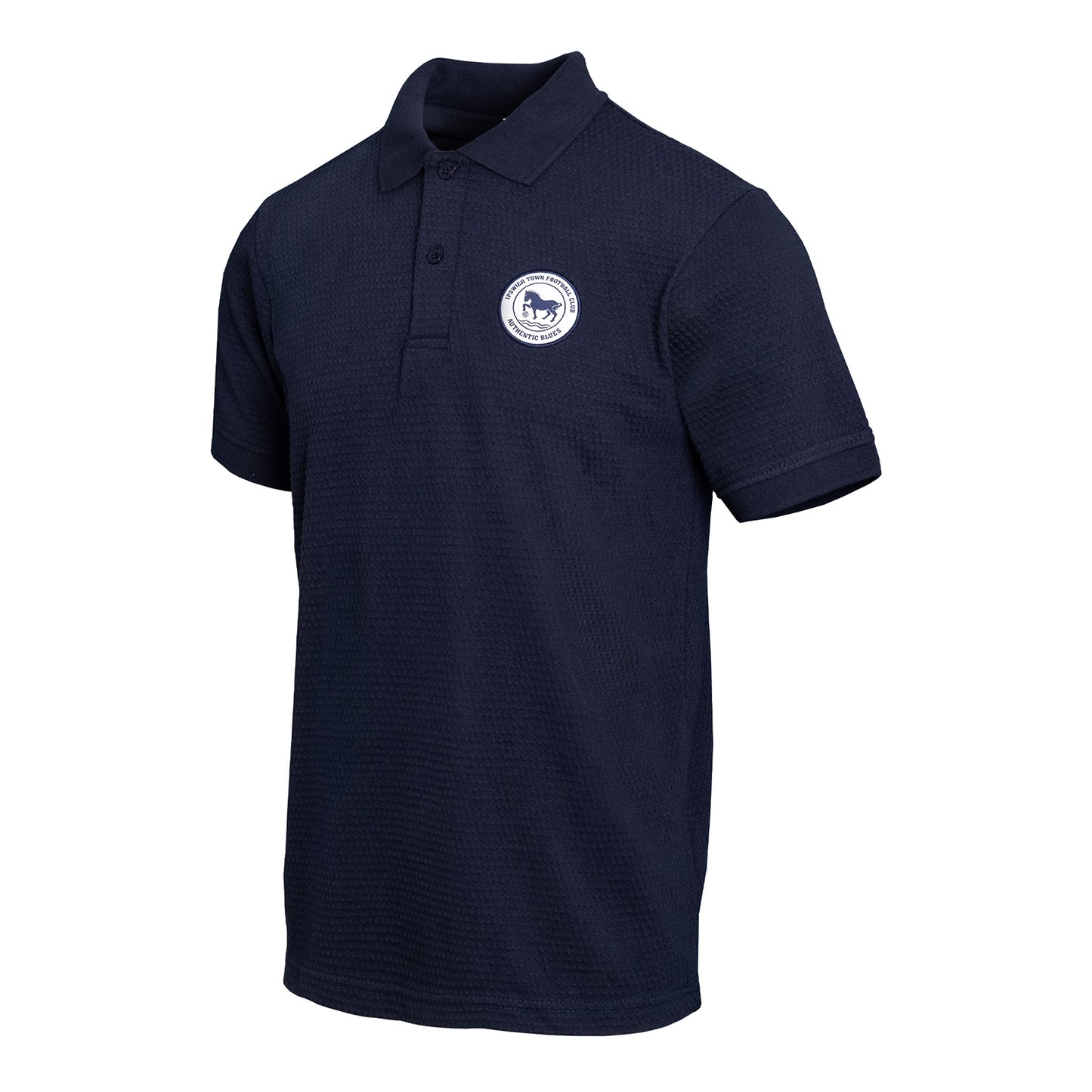 Navy Logo Waffle Polo