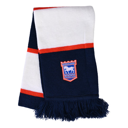 Navy Crest Match Bar Scarf