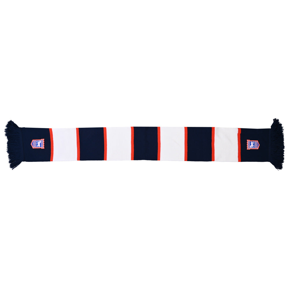 Navy Crest Match Bar Scarf