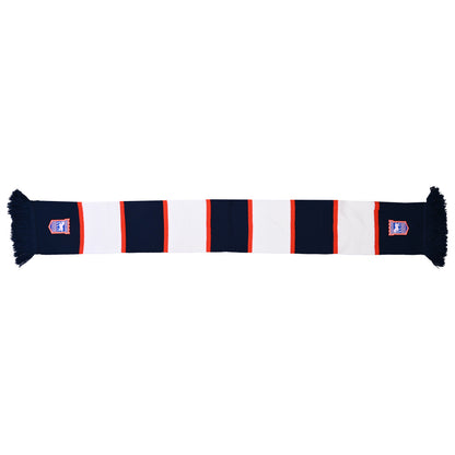 Navy Crest Match Bar Scarf