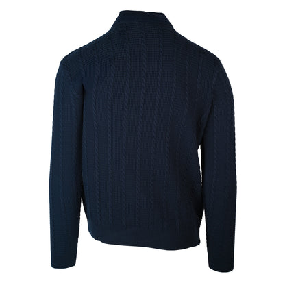 Navy Cable Knit 1/4 Zip Sweater