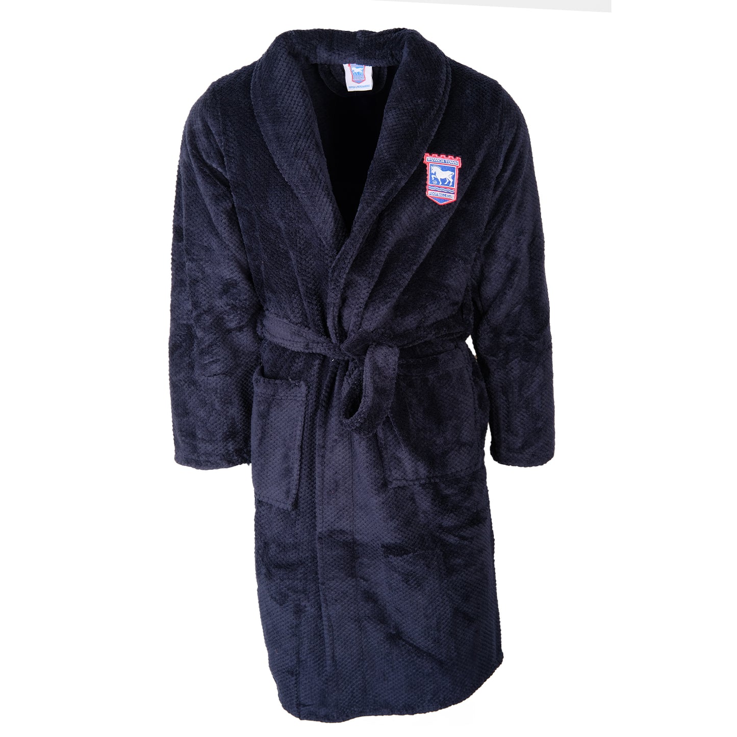 Navy Crest Fleece Robe