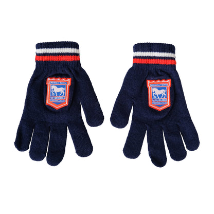 Navy Match Crest Gloves Junior