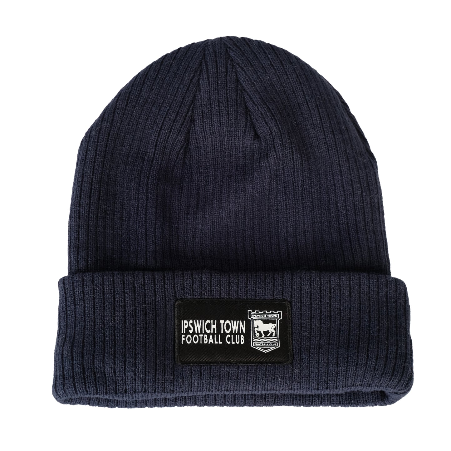 Navy Cuff Patch Beanie Adult