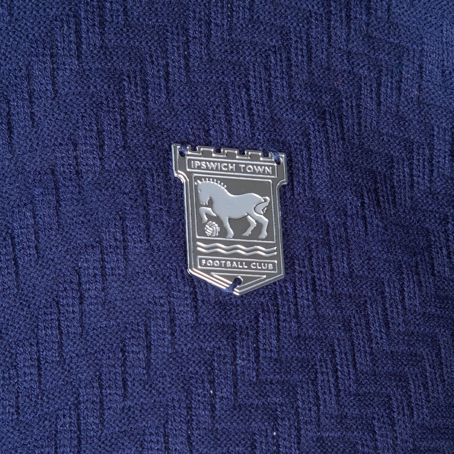 Navy Knitted Zip Polo