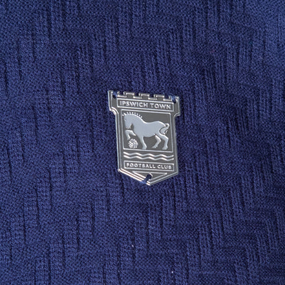 Navy Knitted Zip Polo