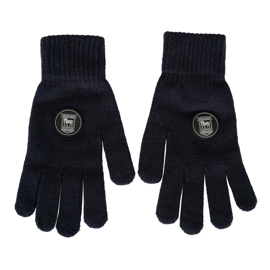 Navy Ribbed Gloves Adult