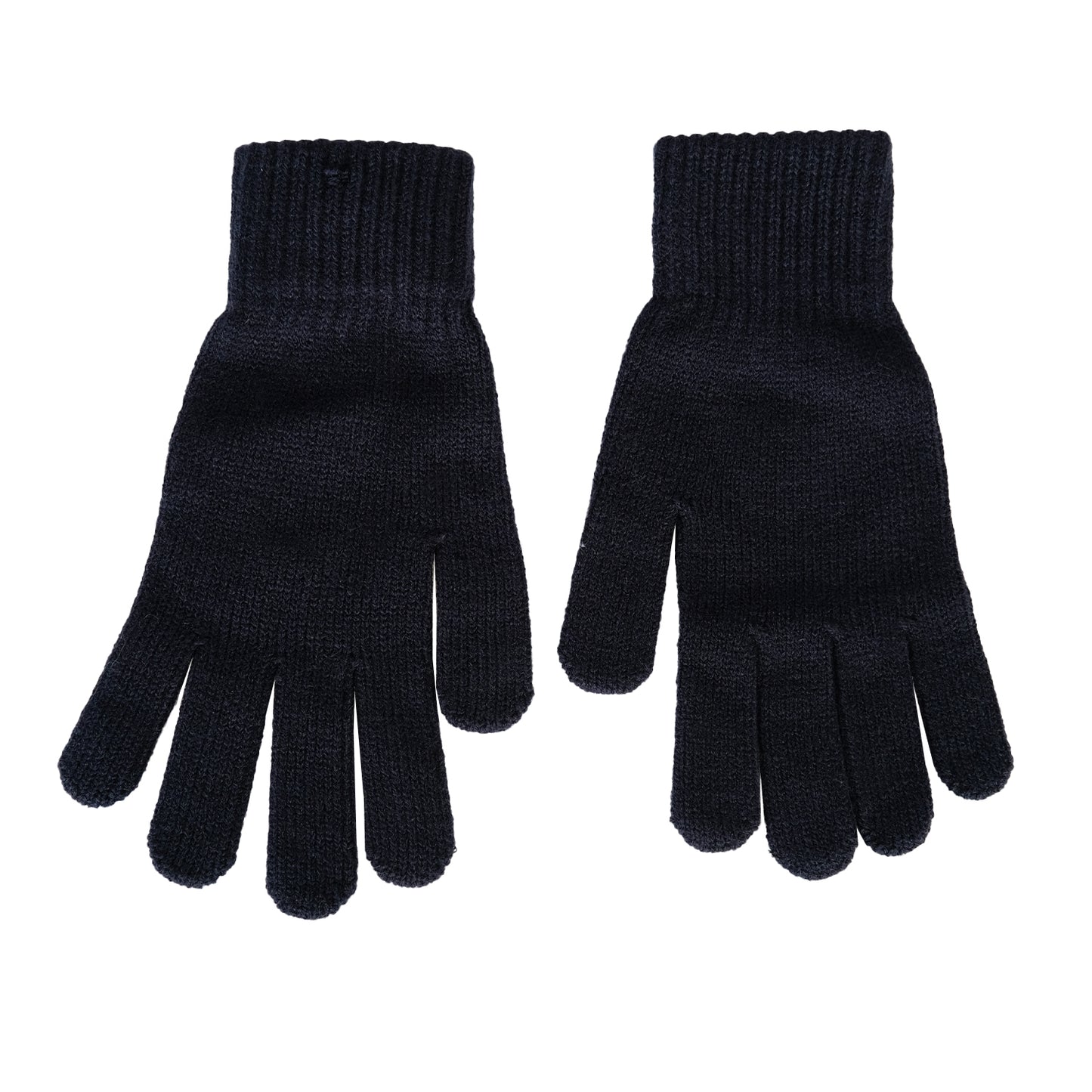 Navy Ribbed Gloves Adult