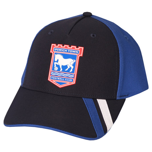 Navy/Royal Stripe Peak Cap Adult