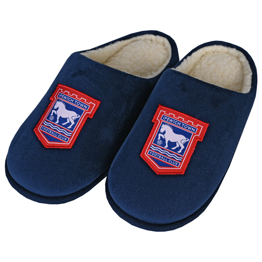 Navy Crest Mule Slipper Junior