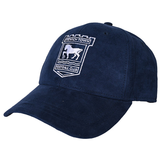 Navy Suede Crest Cap Adult