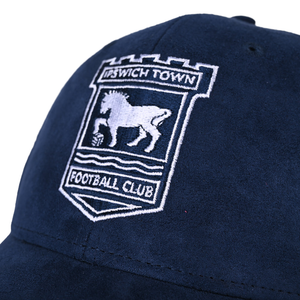 Navy Suede Crest Cap Adult