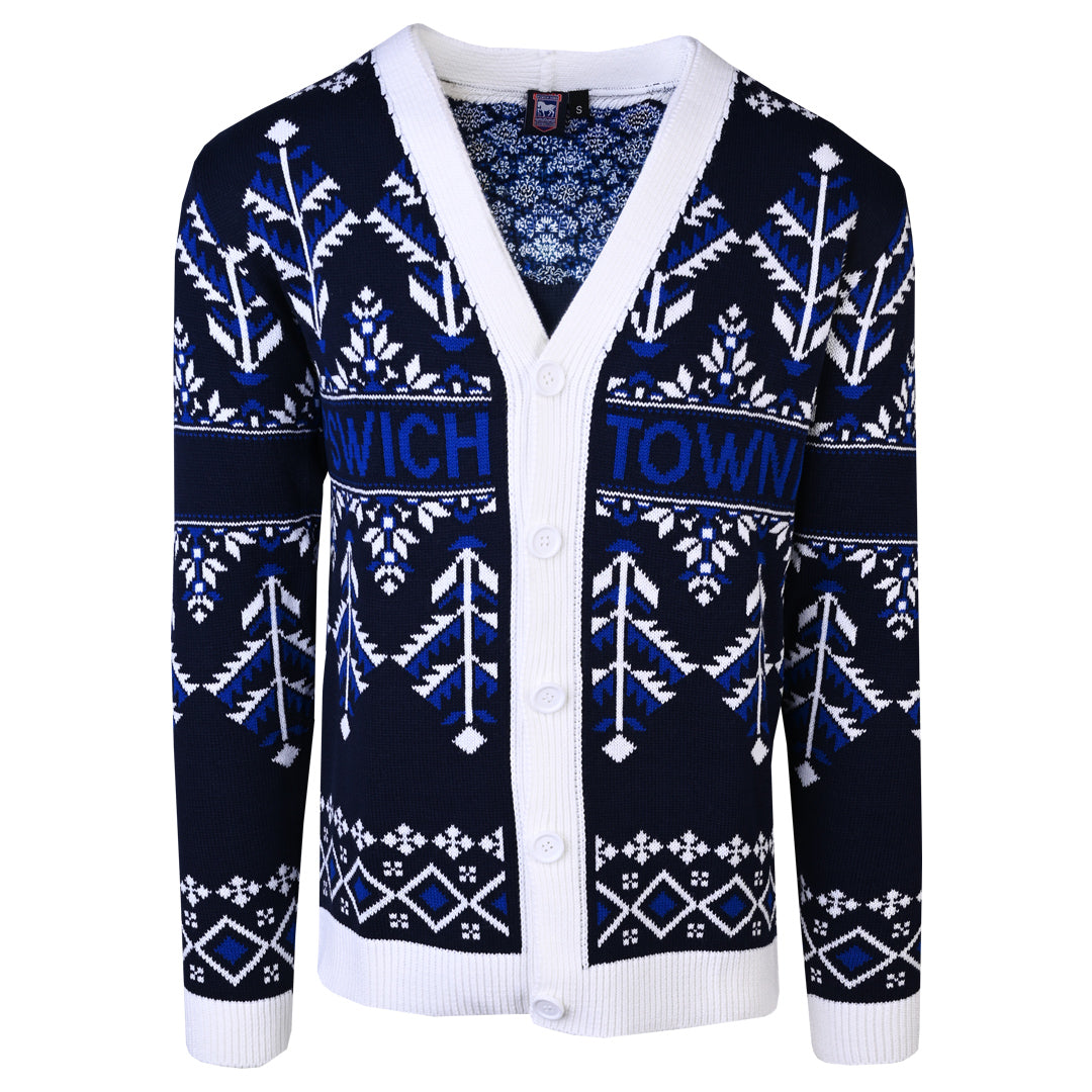 Navy Xmas Pattern Cardigan