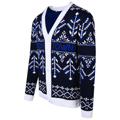 Navy Xmas Pattern Cardigan