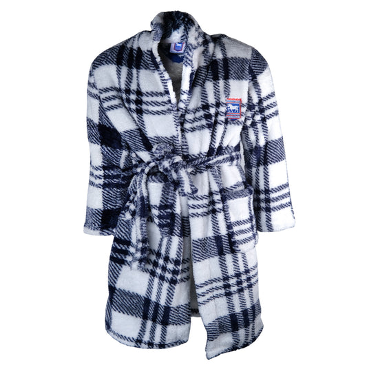 Navy/White Crest Fleece Robe