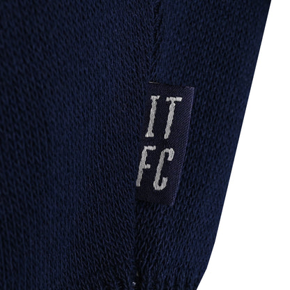 Womens Navy Knitted Script Polo