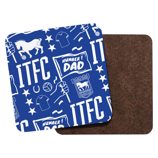 No 1 Dad Pattern Coaster