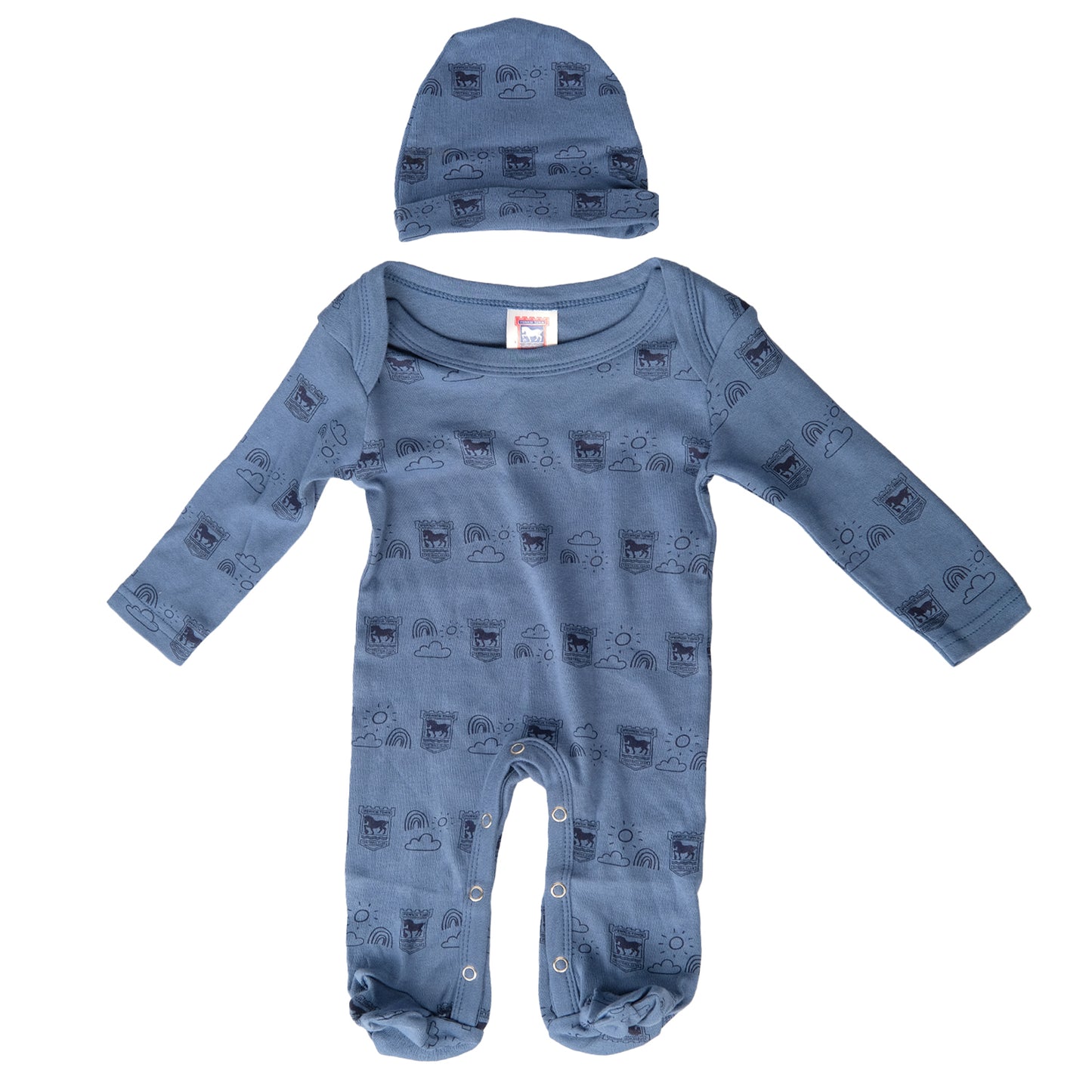 Petrol Blue Sleepsuit & Hat Set