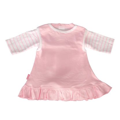 Pink Pinney Dress & T-shirt Set