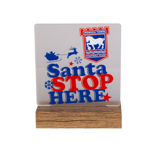 Santa Stop Here LED Sign