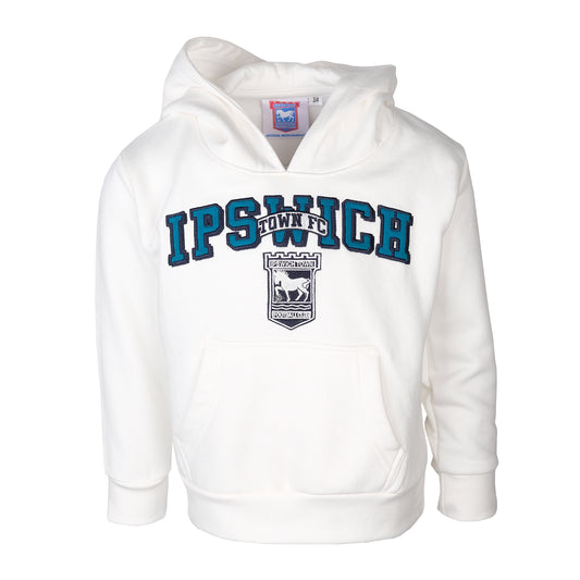 Teal Applique Hoody Junior White